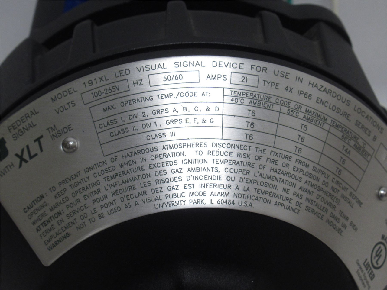 Federal 191XL-120-240B; Blue LED Light