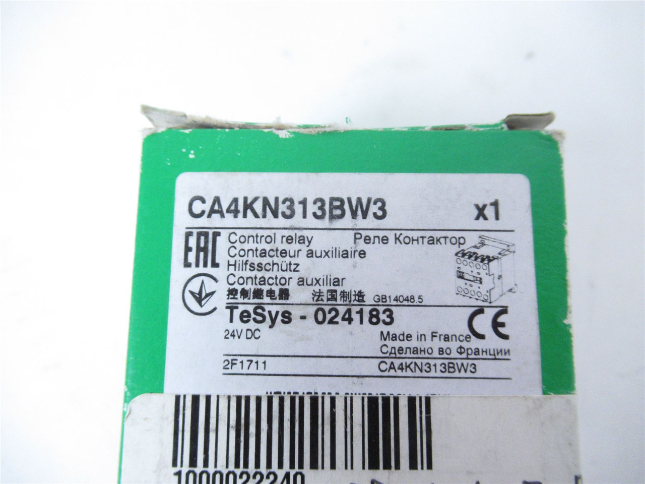 Schneider CA4KN313BW3; Relay 10A Coil: 24VDC 4PST-3NO/1NC