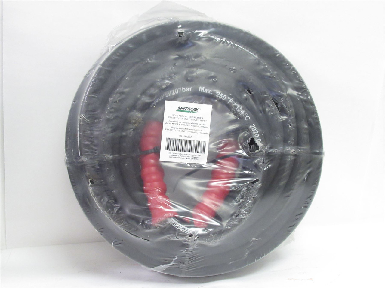 Speedaire 22KE03A; Hose Assembly; 3/8"MNPT X 3/8"MNPT; 100'Ft