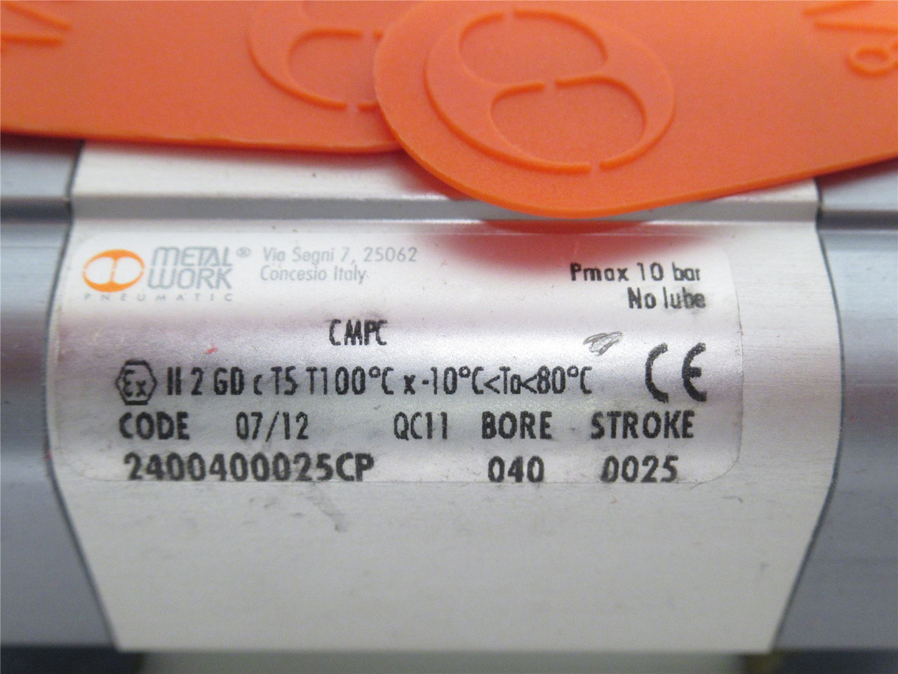 Metal Work 2400400025CP; Air Cylinder; 40mmID x 25mm Stroke