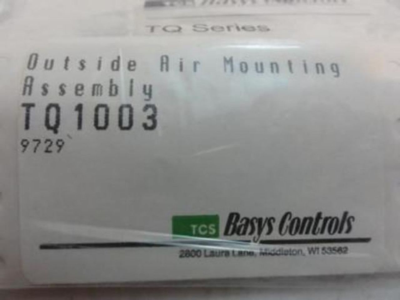 Basys Controls TQ1003; LOT-3 Outside Air Mounting Assembly 5" L