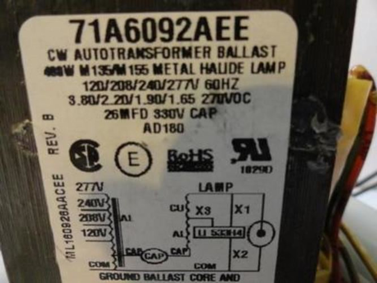 ISB E-MCAWDD400; CW Autotransformer Core & Coil Ballast