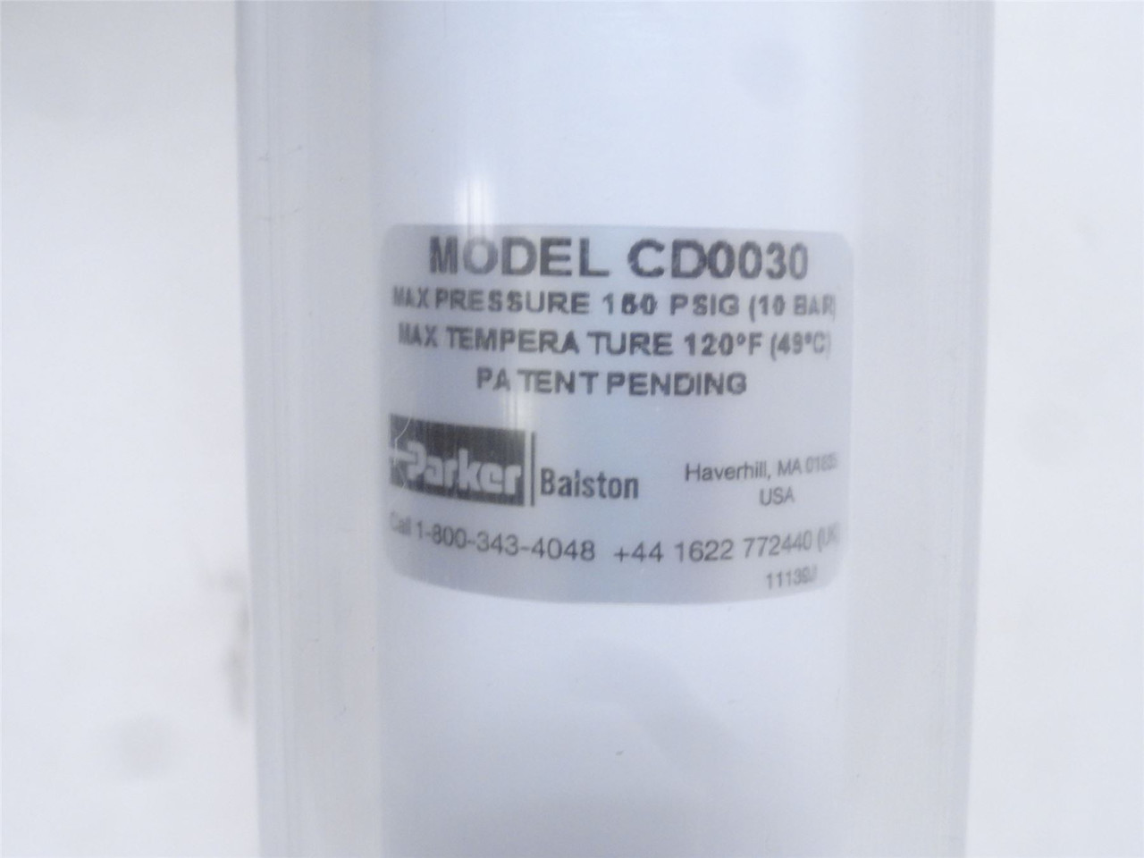 Parker CD0030; Compressed Air Dryer For Enclosures; 1/4NPT