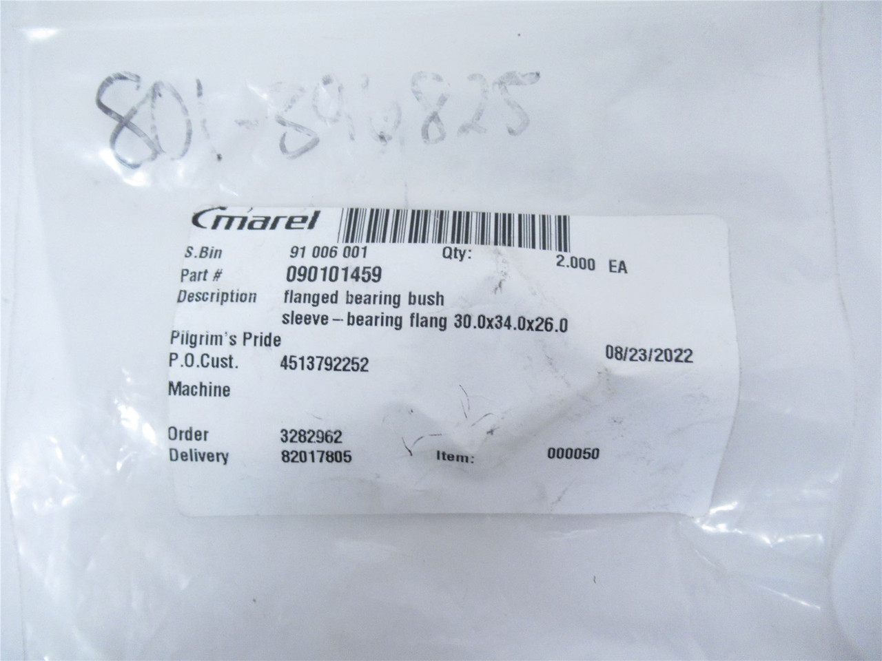 Marel 90101459; Flanged Bearing Bush Sleeve 30.0x34.0x26.0