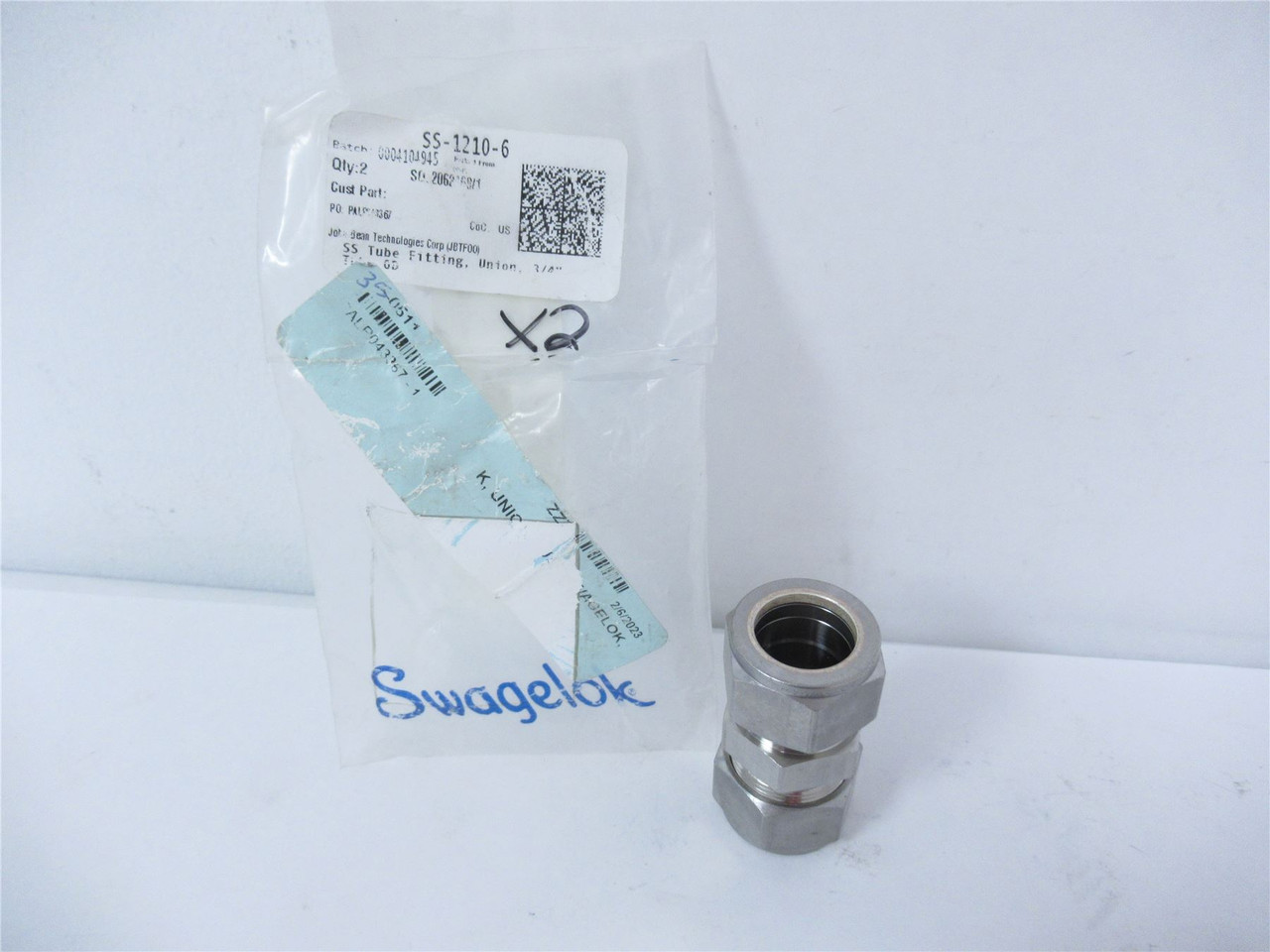 Swagelok SS-1210-6; SS Tube Fitting Union 3/4"