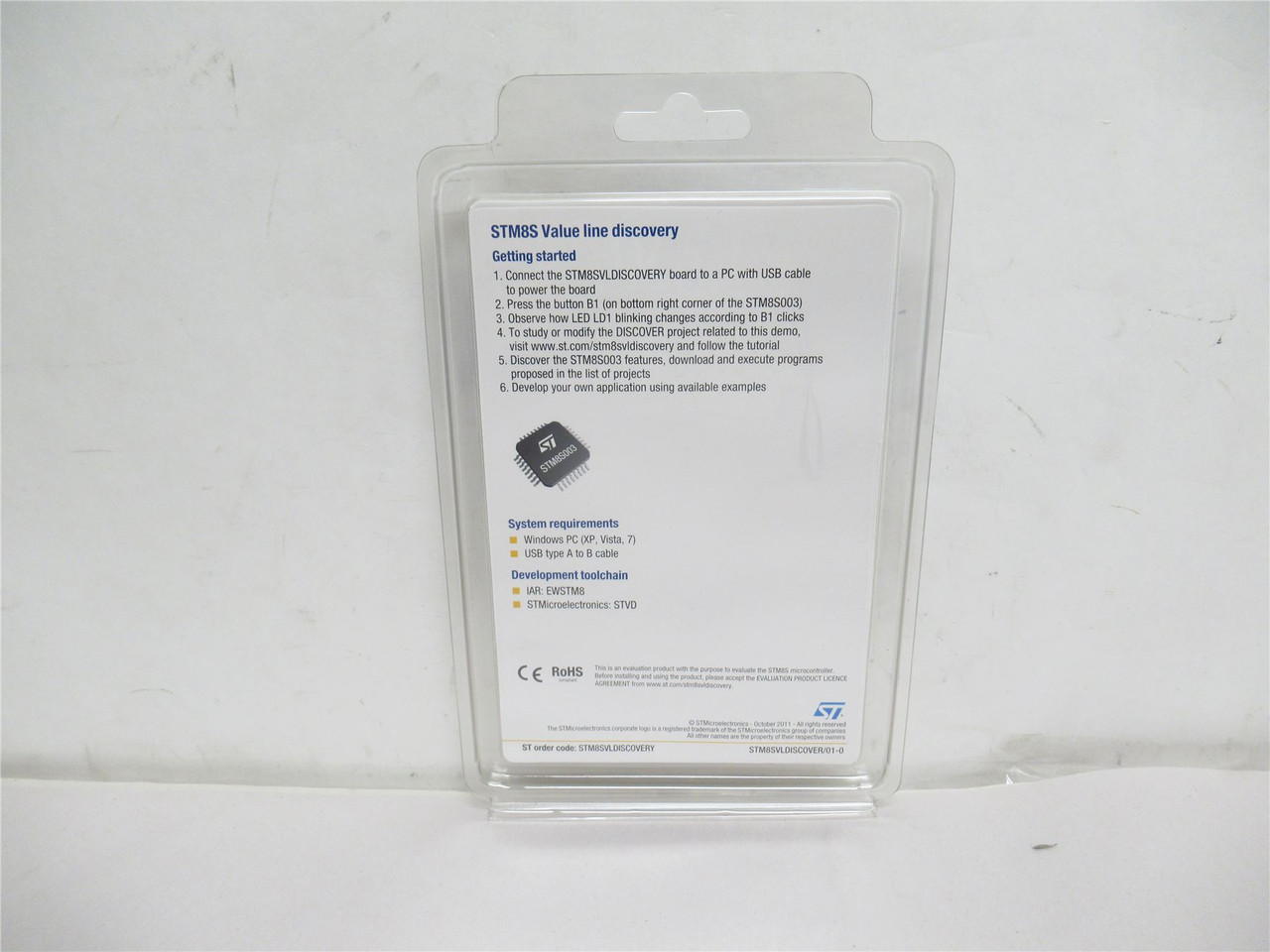 STMicroelectronics STM8SVLDISCOVERY; Evaluation Board Kit