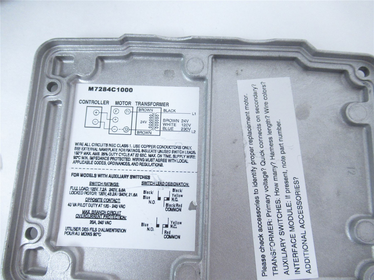 Honeywell M7284C1000; Modutrol IV Motor; 120Vac