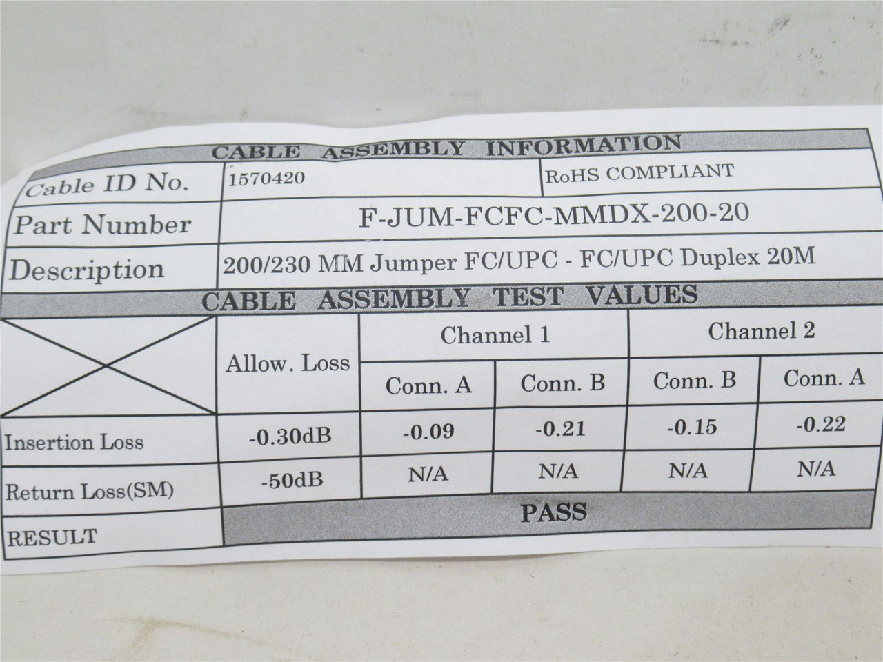 TDK F-JUM-FCFC-MMDX-200-20; Jumper FC/UPC - FC/UPC Duplex 20M