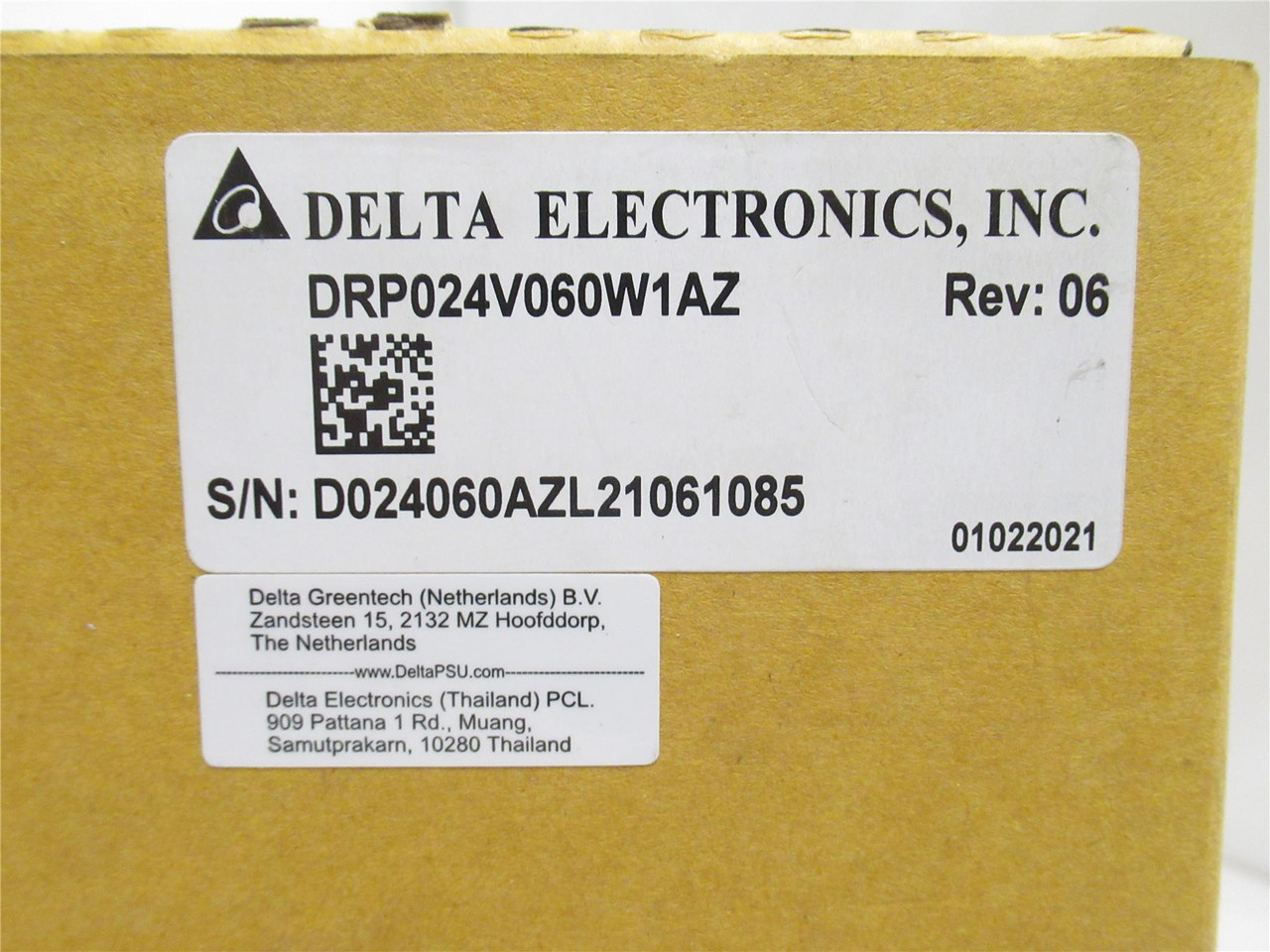 Delta DRP024V060W1AZ; Power Supply; 100-240VAC; 1.5A Input