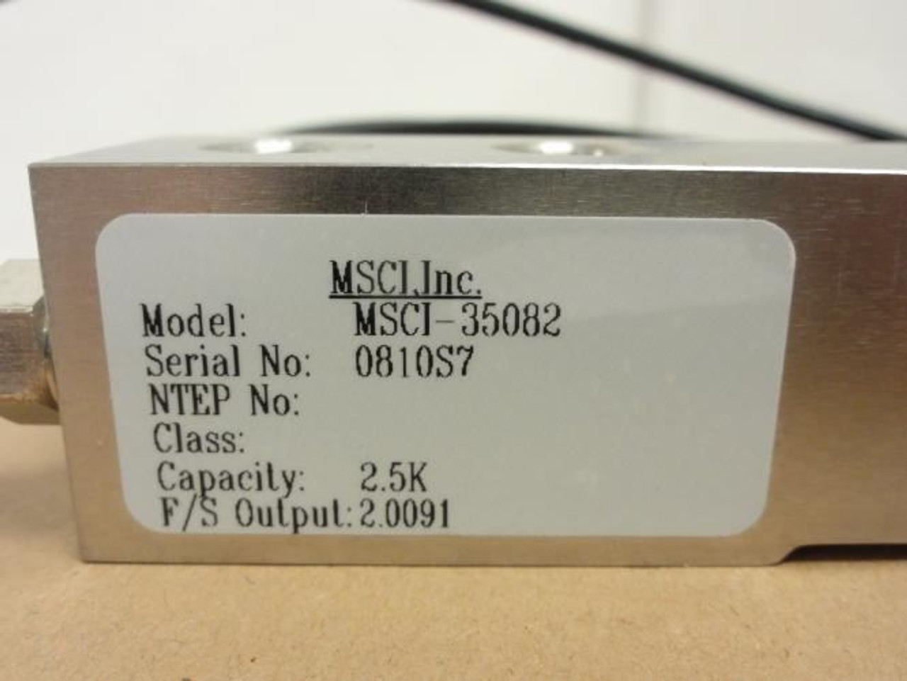 MSCI MSCI-35082; Load Cell 2500 Capacity; 19-3/4' Cable Length