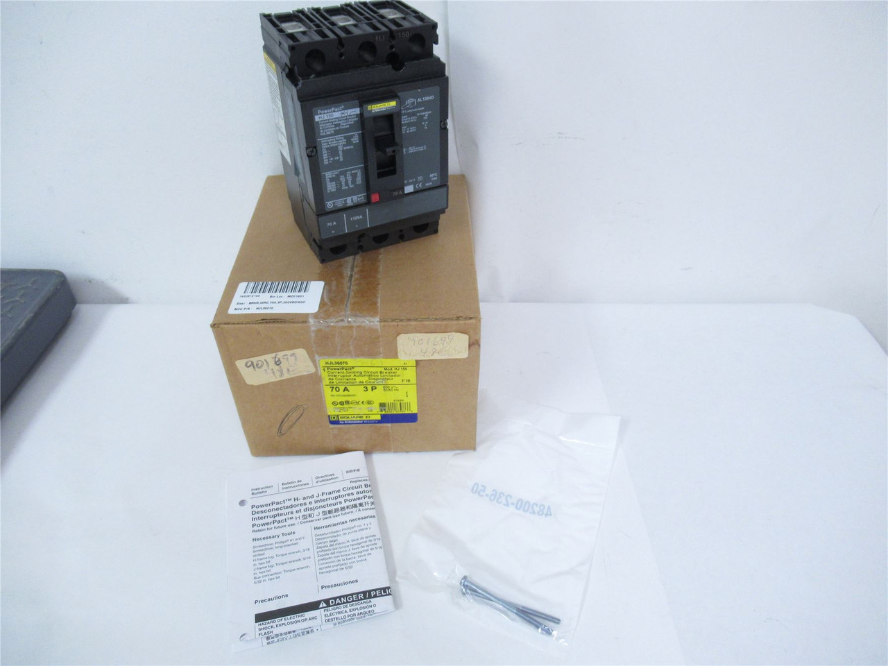 Schneider HJL36070; Circuit Breaker 70 Amp 3 Pole 600 Volt