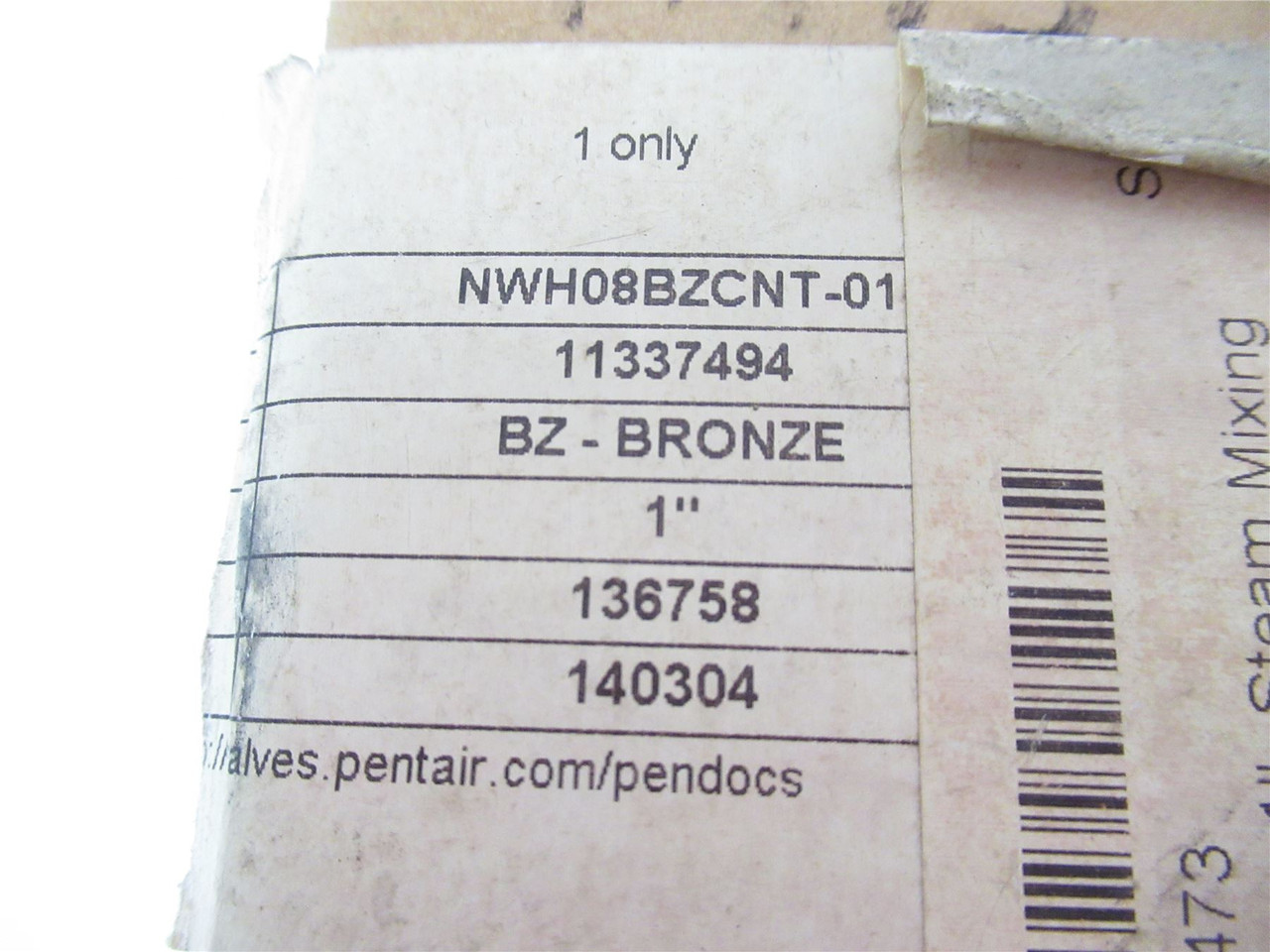 Penberthy NWH08BZCNT-01; Steam Mixing Valve 1" Part#11337494