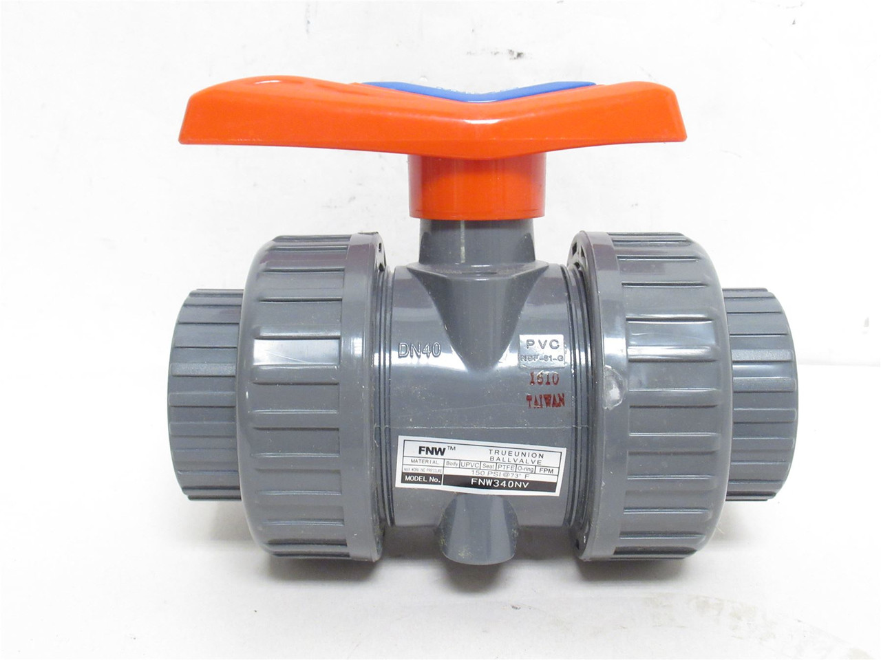 FNW FNW340NV; PVC Full Port True-Union Ball Valve; 1-1/2"