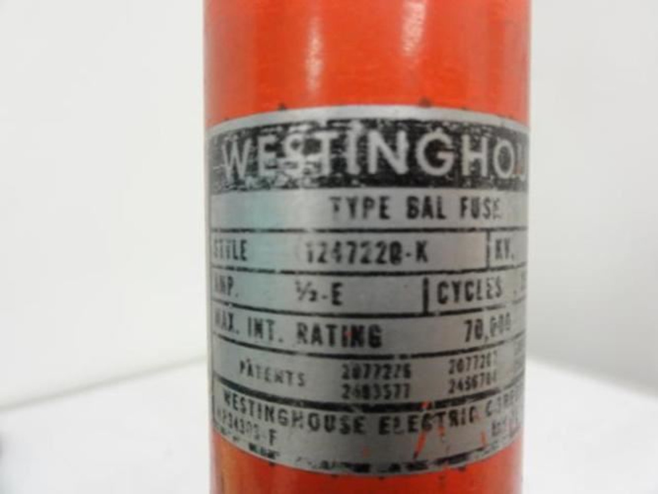 Westinghouse 1247220-K; Fuse 1/2-E Amp