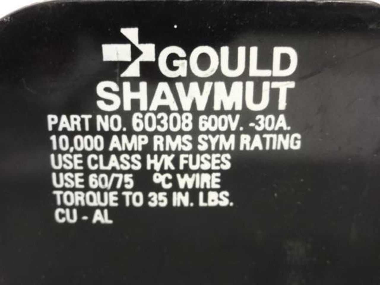 Gould 60308; Fuse Block; -30A; 600V; Class HK