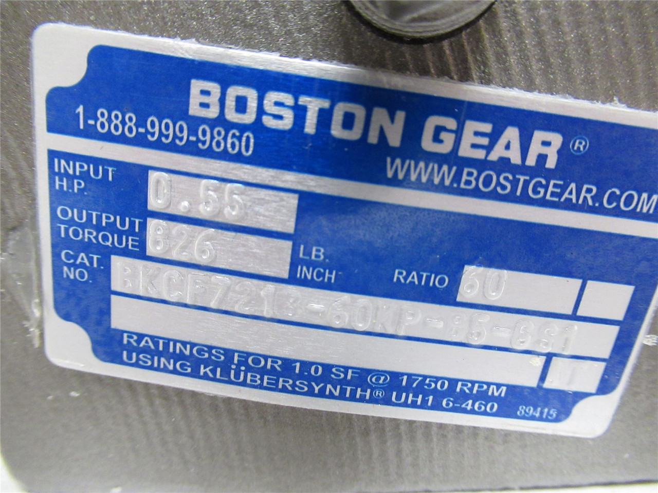 Boston Gear SBKCF718-30P-B5-JS; Gear Reducer 60:1 Ratio