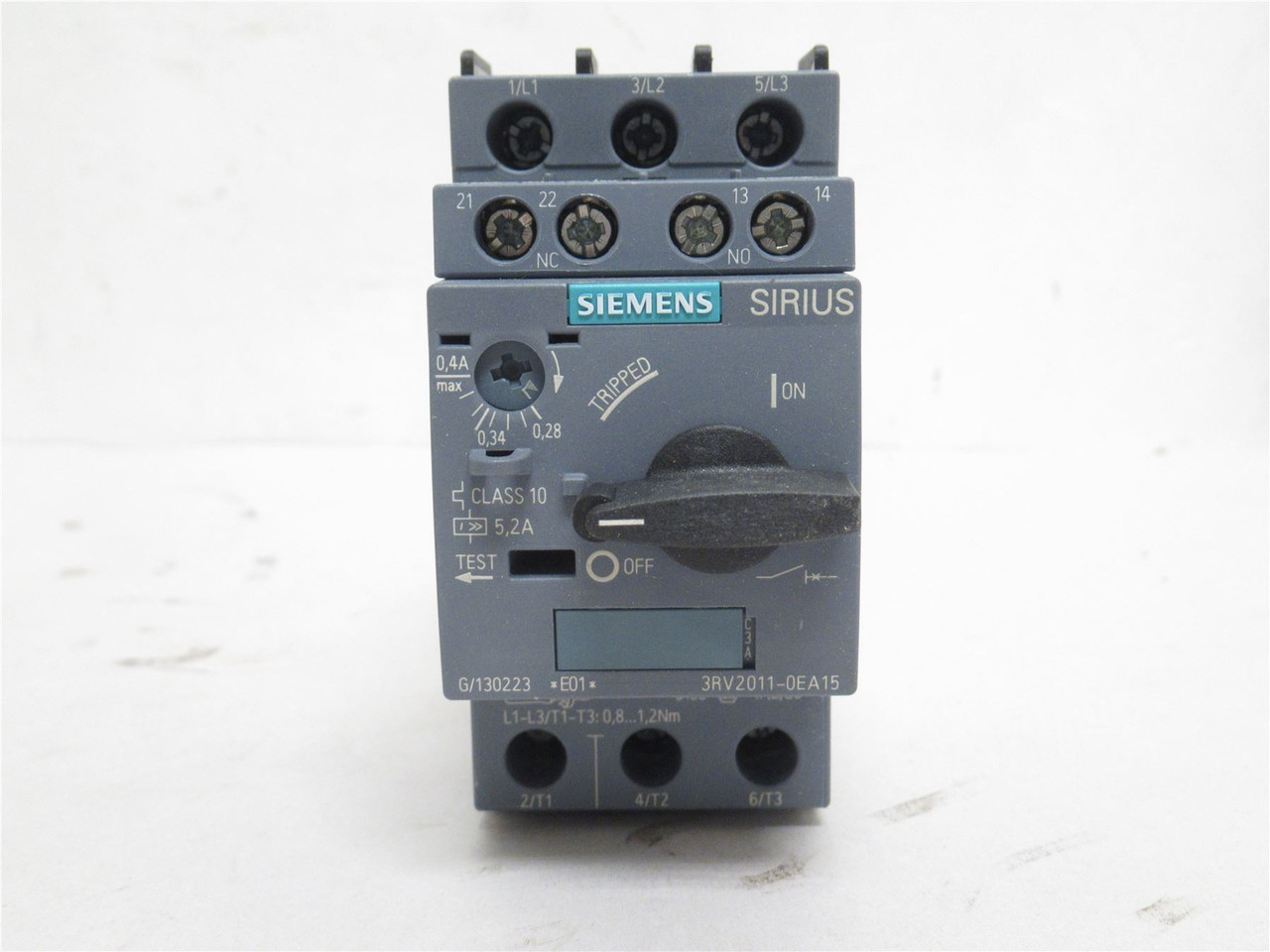 Siemens 3RV2011-0EA15; Motor Protector; 3P; 0.28-0.4A; 690VAC