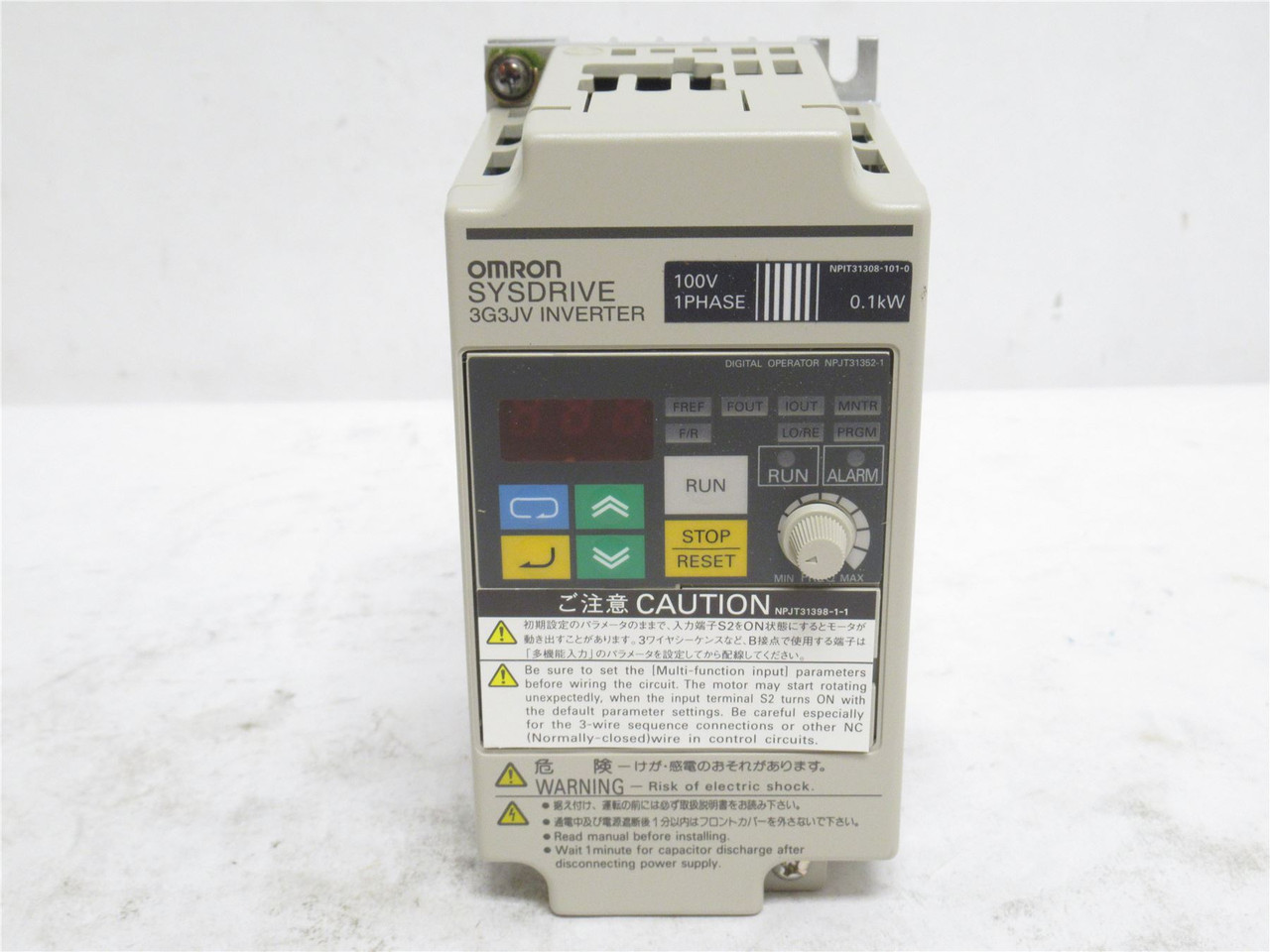 Omron 3G3JV-A1001; AC Drive 1Ph 115V IN / 3PH 230V 3.2A OUT