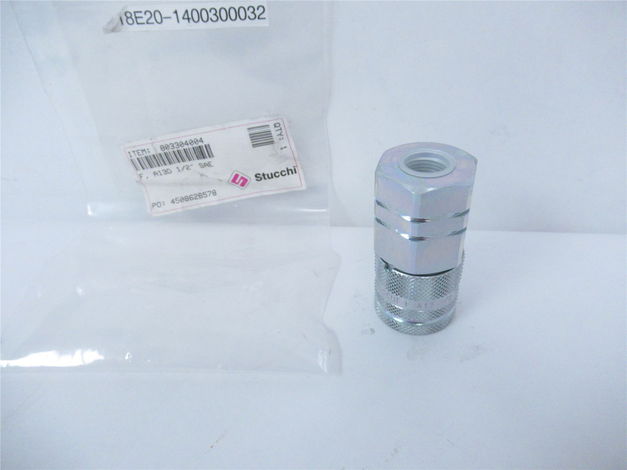 Stucchi 803304004; Coupler Flat Face 1/2" Female 1/2" SAE