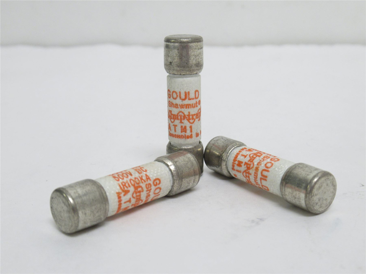Gould ATM1; Lot-3 Fast Acting Midget Fuses; 1A; 600VAC/500VDC