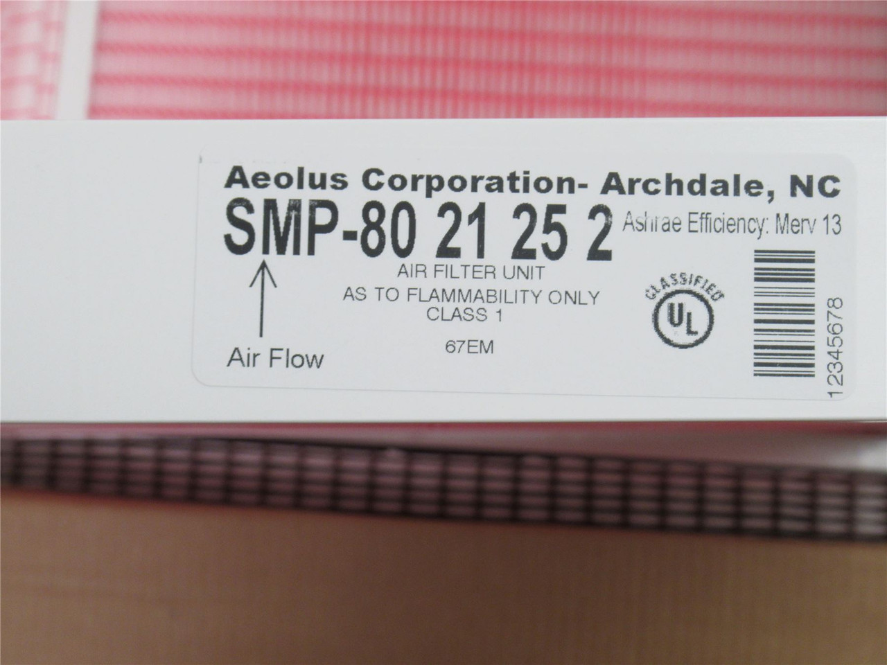 Aeolus SMP-80; Box-6 Synthetic Mini Pleat Filters; 25x25x2"
