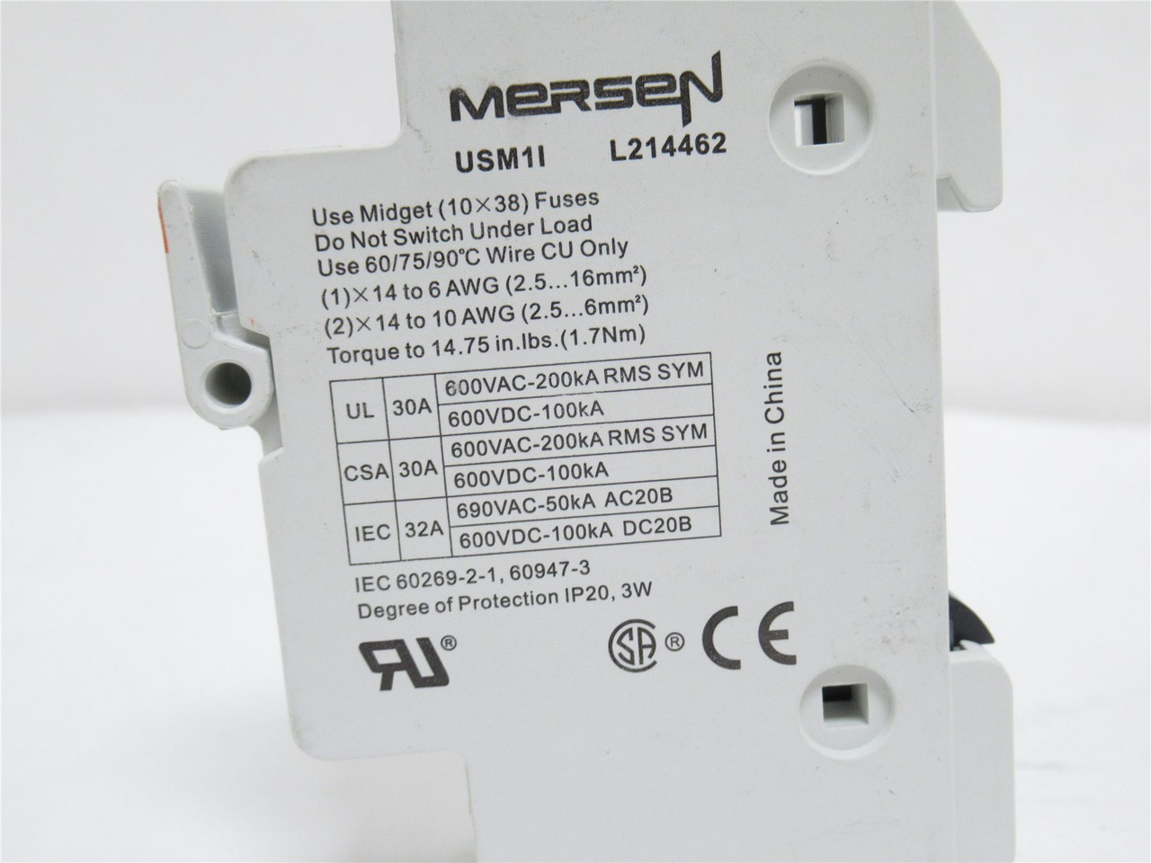 Ferraz-Shawmut USM1I; Fuse Holder; 600V; 30A; 1P; W/Indicator