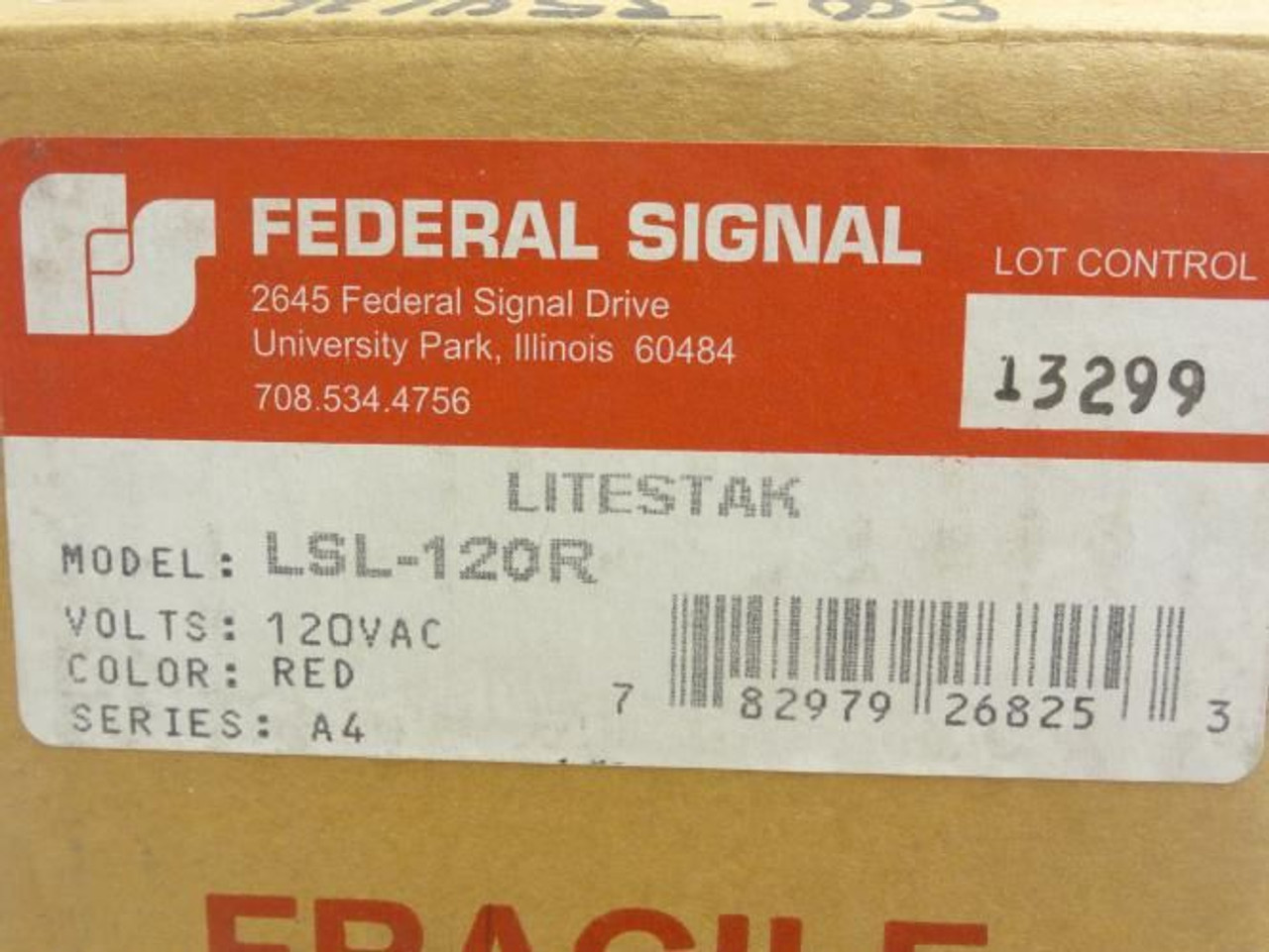 Federal LSL-120R; Module; LITESTAK; Red; 120 VAC; Ser: A4