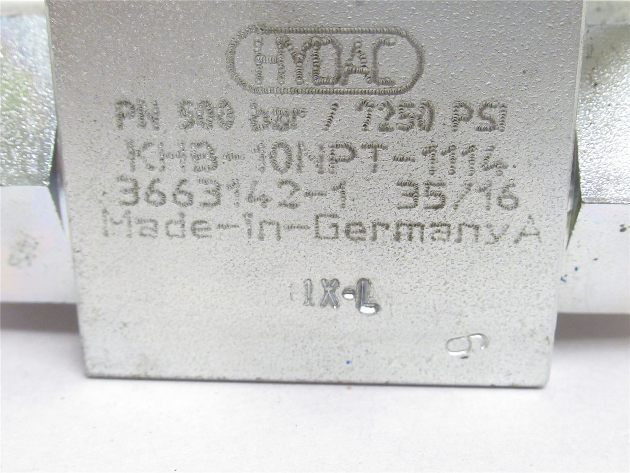 Hydac KHB-10NPT-1114; Manual Ball Valve; 3/8NPT; 7250PSI