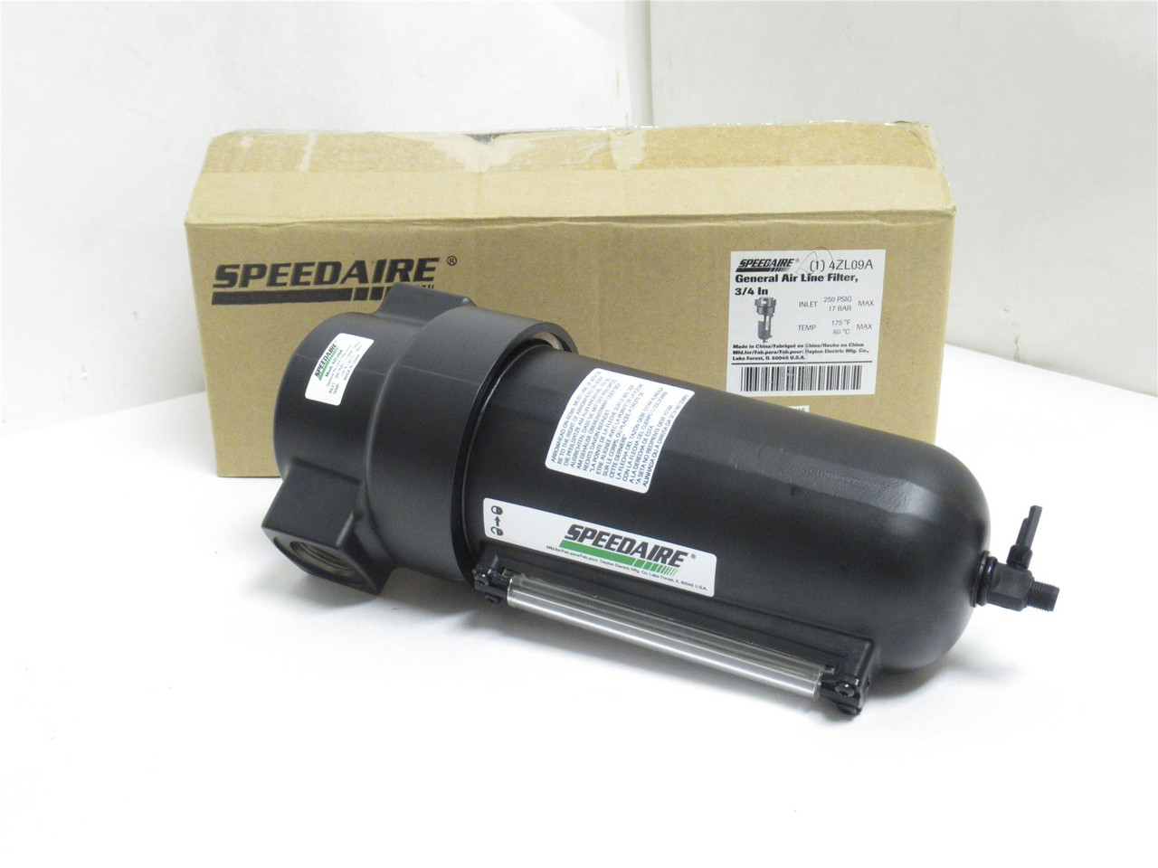 Speedaire 4ZL09A; Compressed Air Filter; 3/4NPT 325CFM 250PSI