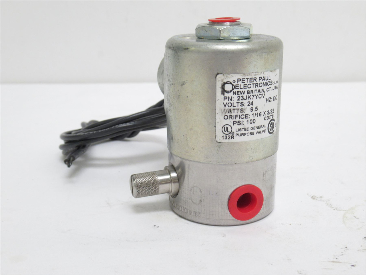 Peter Paul 23JK7YCV; Pneumatic Solenoid Valve; 100PSI; 120V