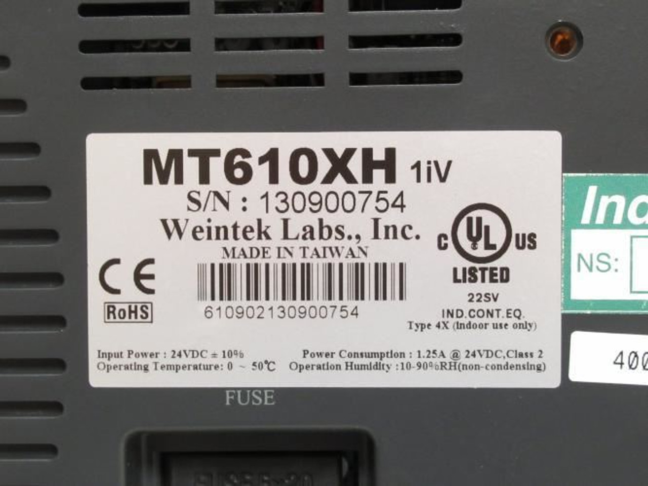 Weintek Labs MT610XH; Touch Screen; 10.4" Windows CE; 24Vdc