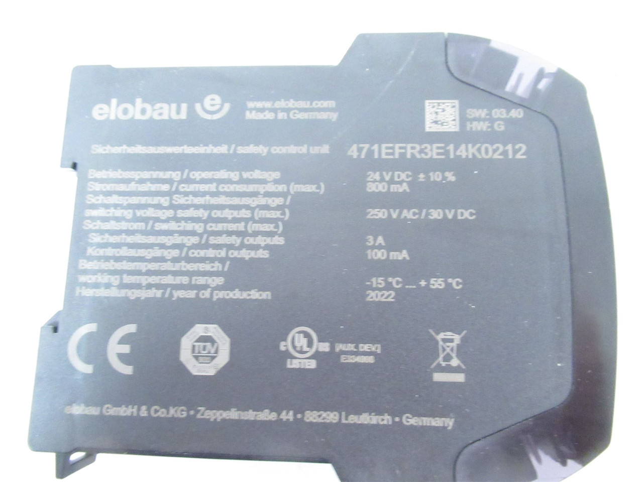 Elobau 471EFR3E14K0212;  Safety Control Relay ELOFLEX 24 VDC