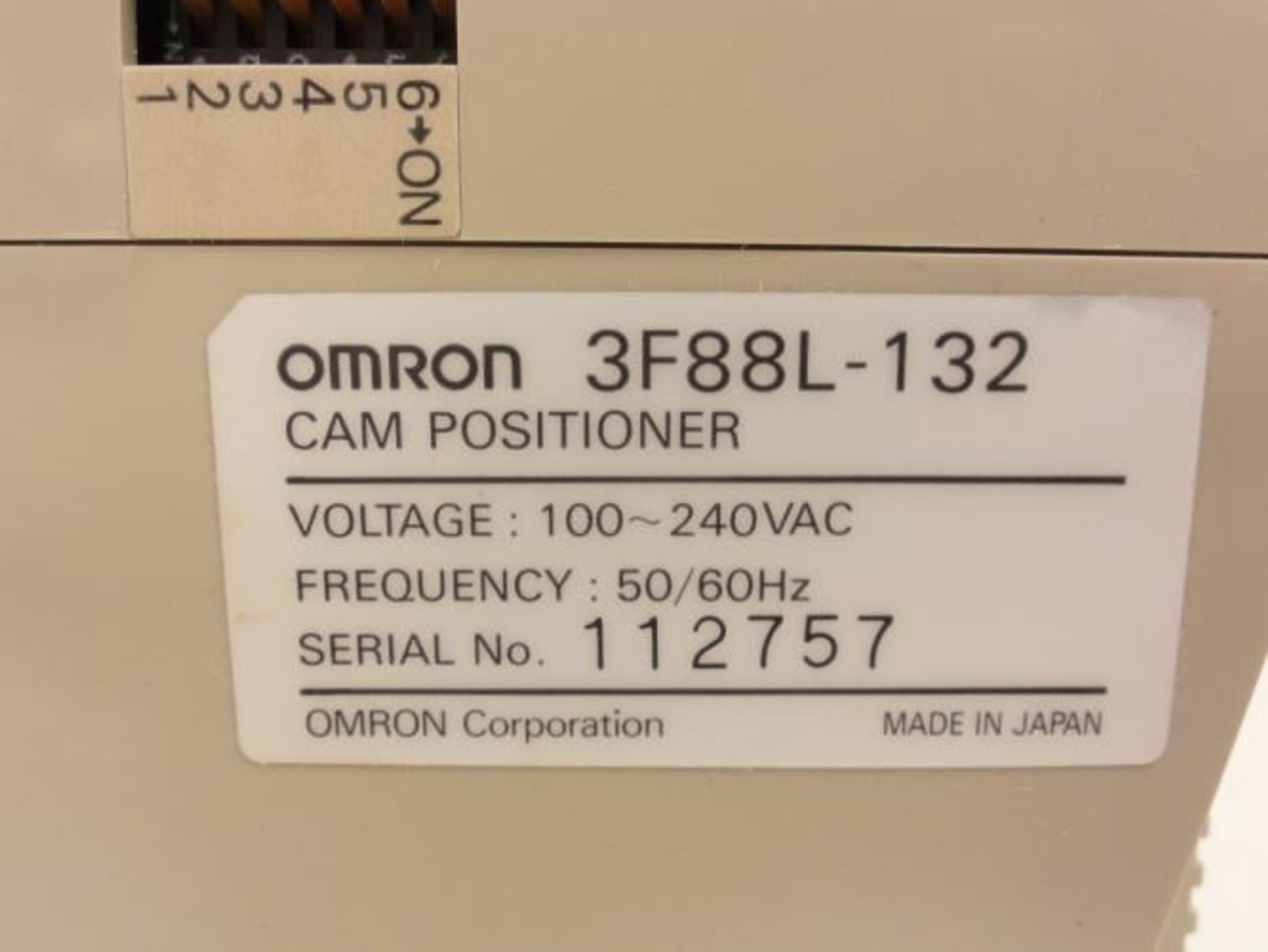 Omron 3F88L-132; Cam Positioner 100~240VAC; NO KNOBS