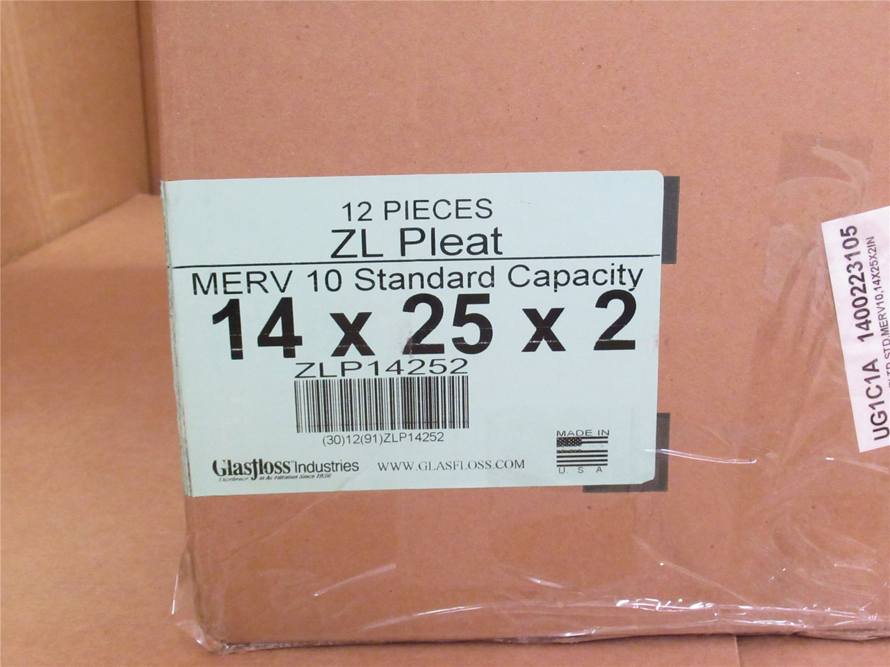 Glassflow ZLP14252; Box-12; Air Filters; 14" x 25" x 2"