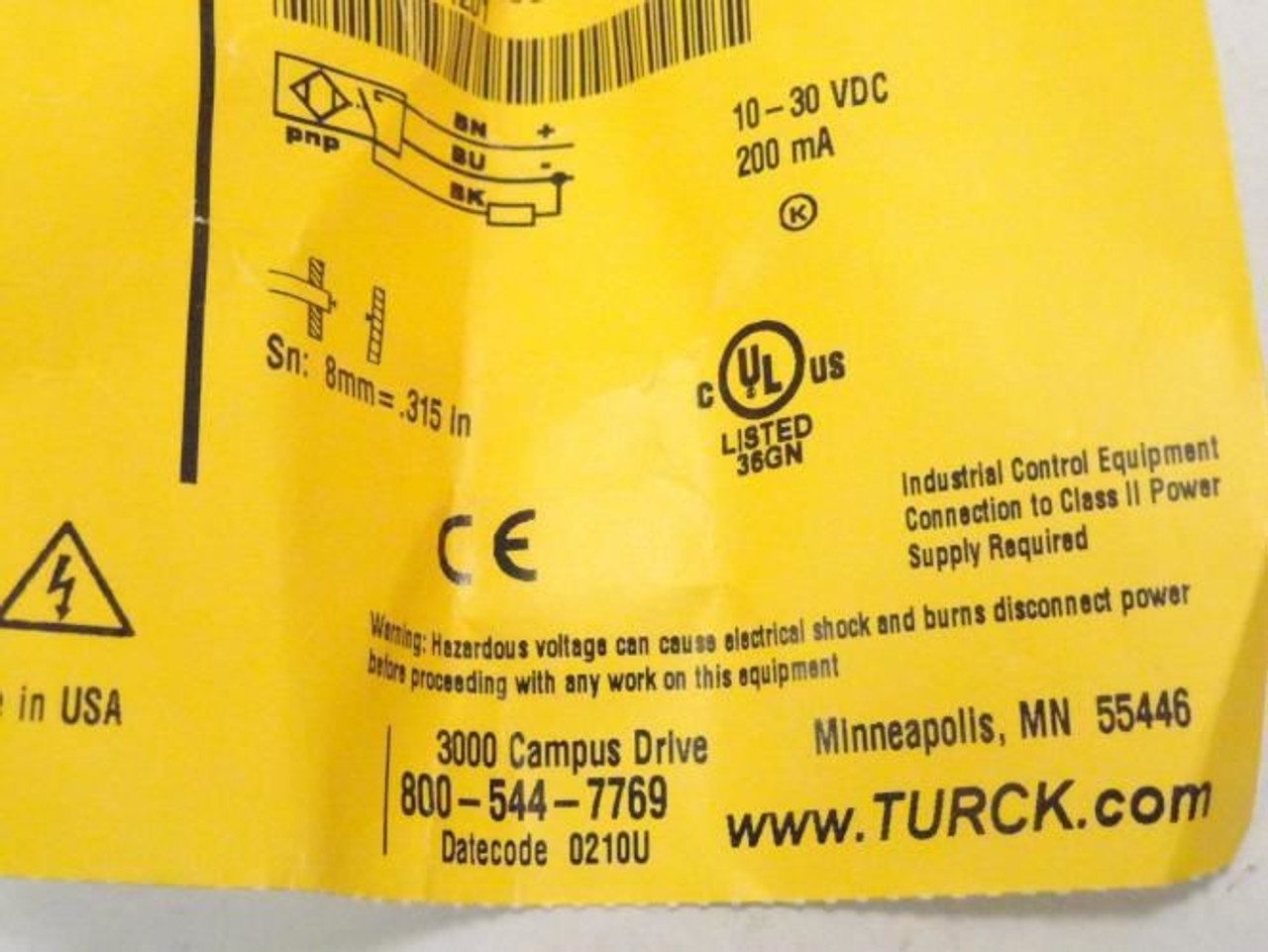 Turck NI 8-M18-AP6X/S100; Harsh Duty Sensor; 10-30VDC; 200mA