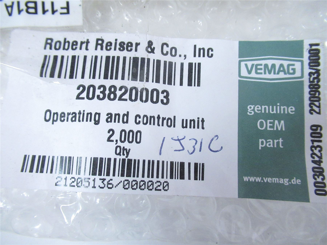Vemag 203.820.003; Control/Display Panel 203