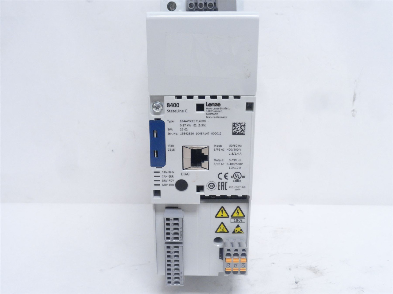 Lenze E84AVSCE3714SXO; Topline C AC-Drive .75KW 400-500VAC