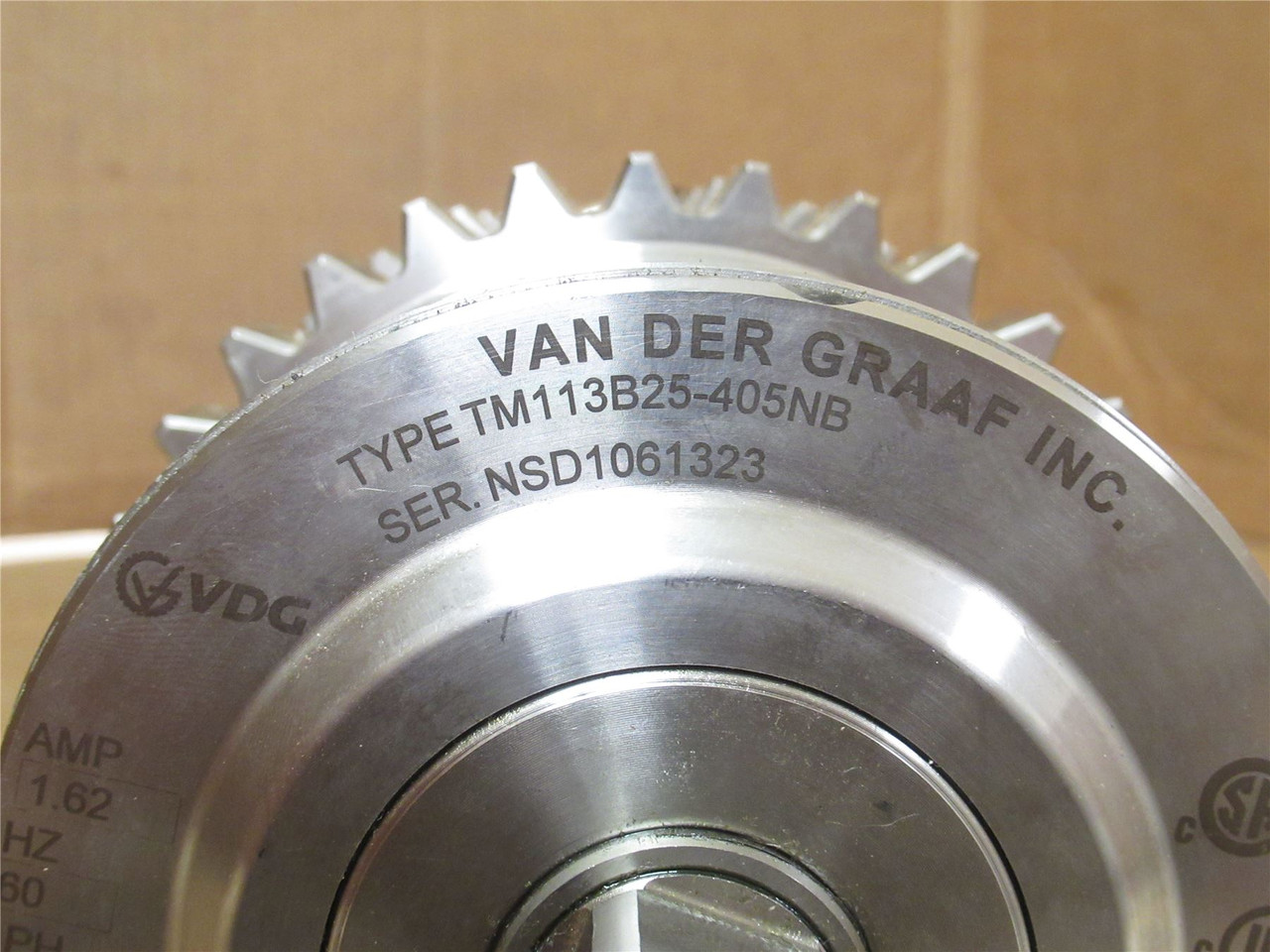 Van Der Graaf TM113B25-405NB; Drum Motor 350mmW 154ft/min