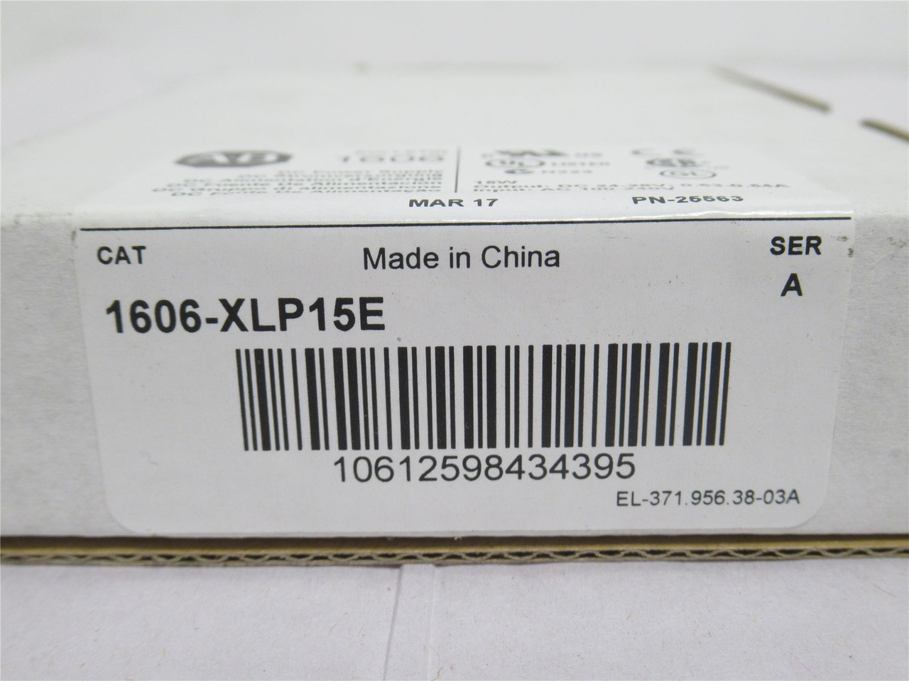 Allen-Bradley 1606-XLP15E; Power Supply; 100-240VAC; 0.3A In
