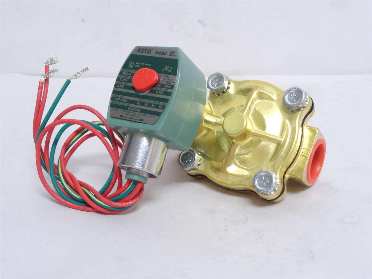Asco 8210G003; Solenoid Valve; 3/4NPT; 5-250PSI; 120VAC; 2-Way