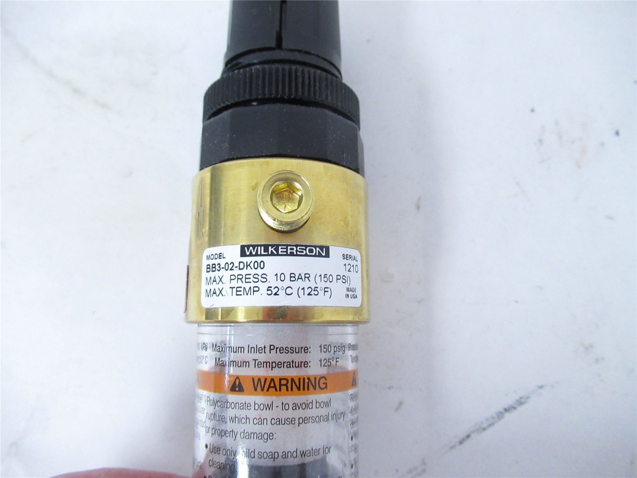 Wilkerson BB3-02-DK00; Filter Regulator 1/4" NPT Max 150PSI