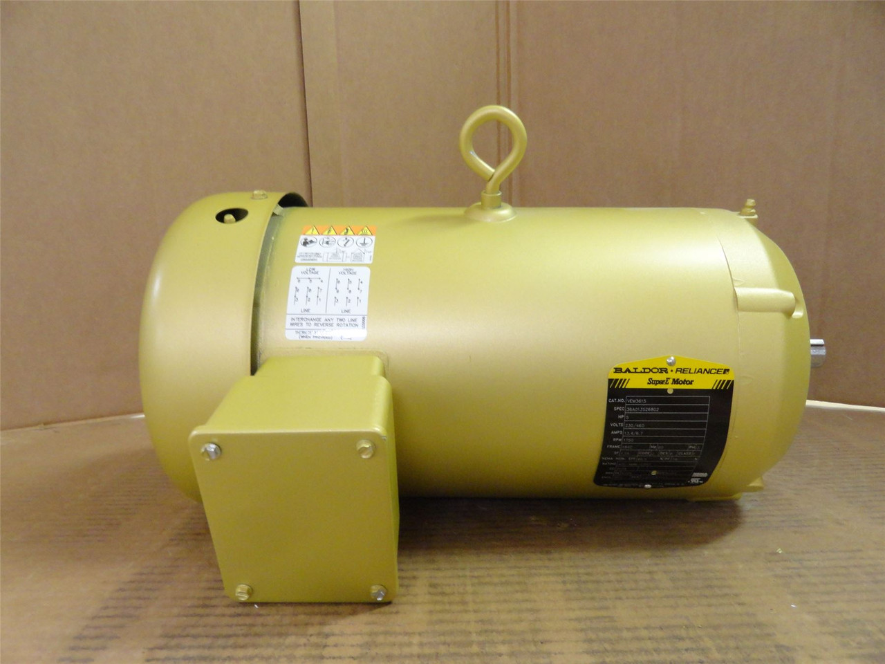 Baldor VEM3615; AC Motor; 5HP; 230/460V; 1750RPM; 3PH; 60HZ