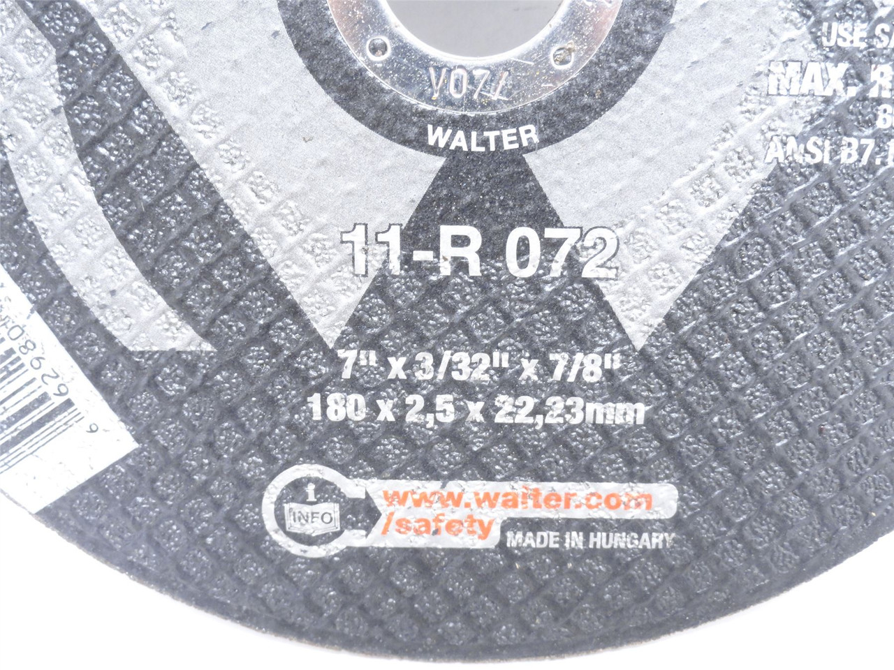 Walter 11R072; Lot-25; Cut-Off Wheels; 7 X 3/32" X 7/8"