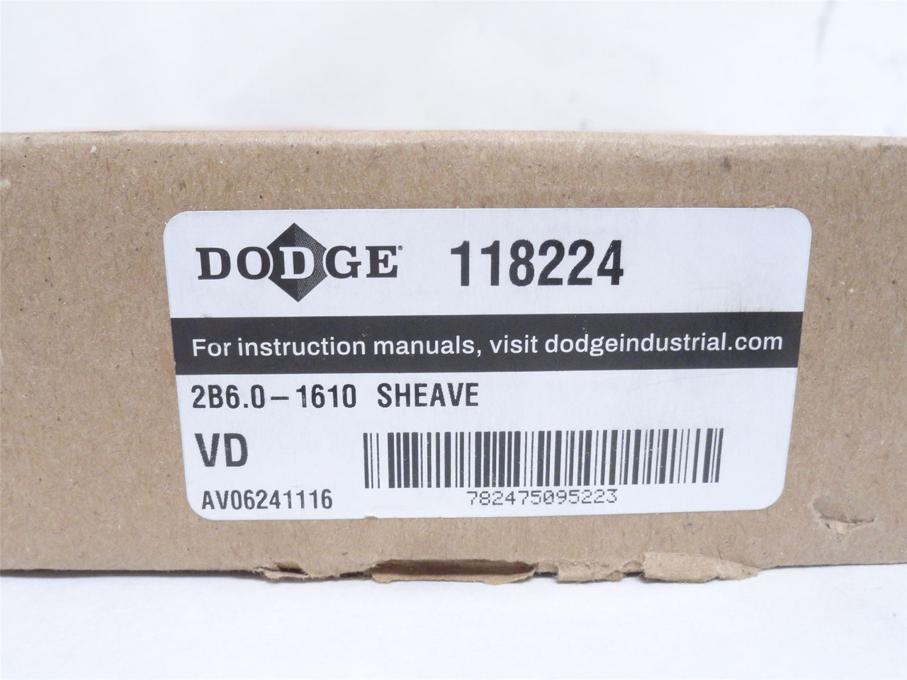 Dodge 2B6.0-1610; Bushed V-Belt Pulley 118224 2-Gr; Belt A; B