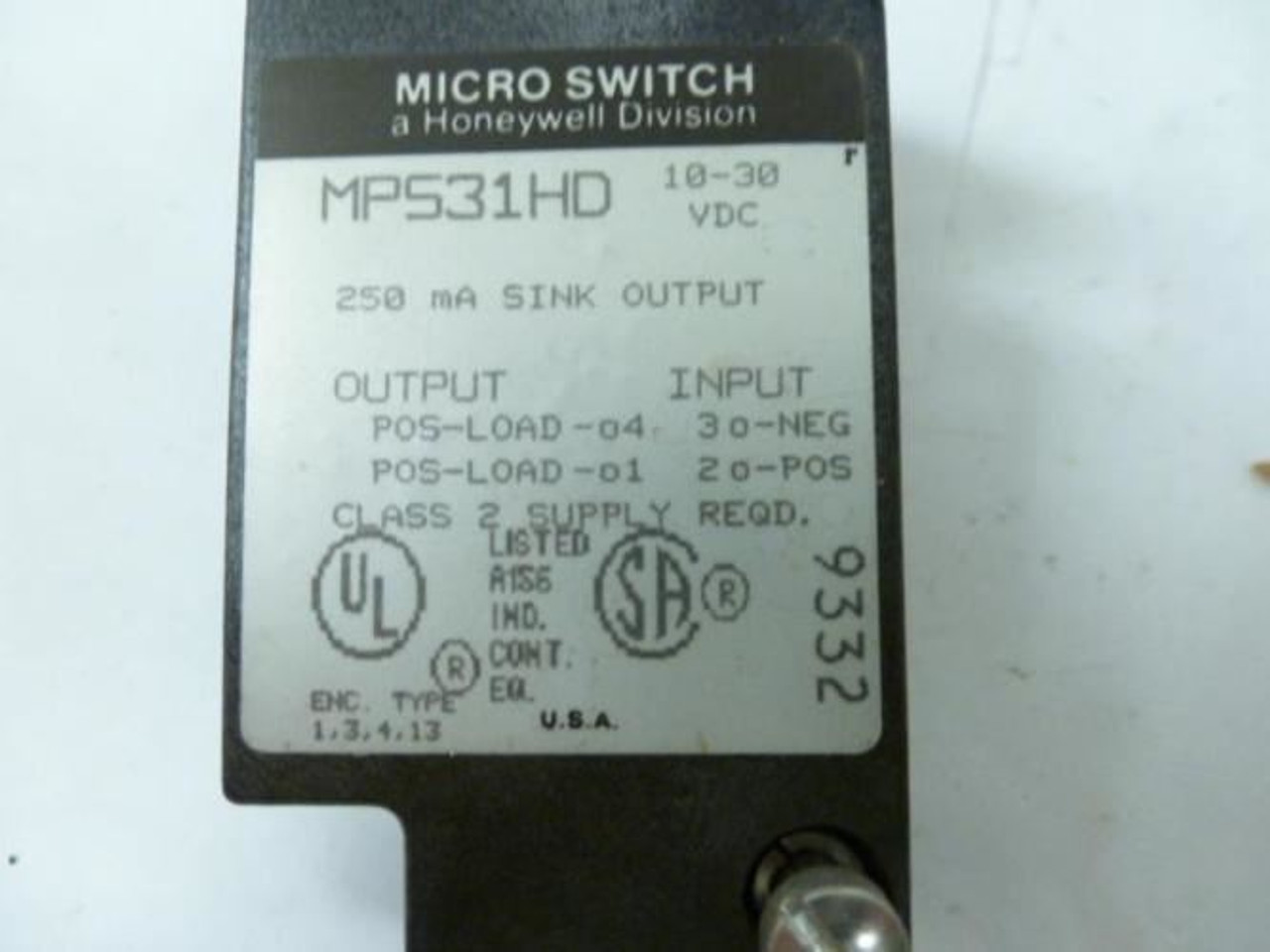 Microswitch MP531HD; Photoelectric Sink Output; 10-30 VDC