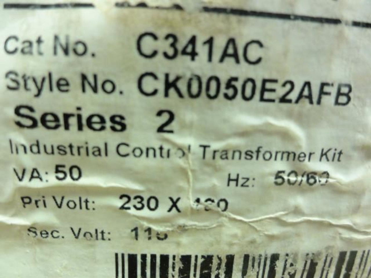 Eaton C341AC; Transformer Kit; 50VA; Pri: 230x460V - Sec: 115V
