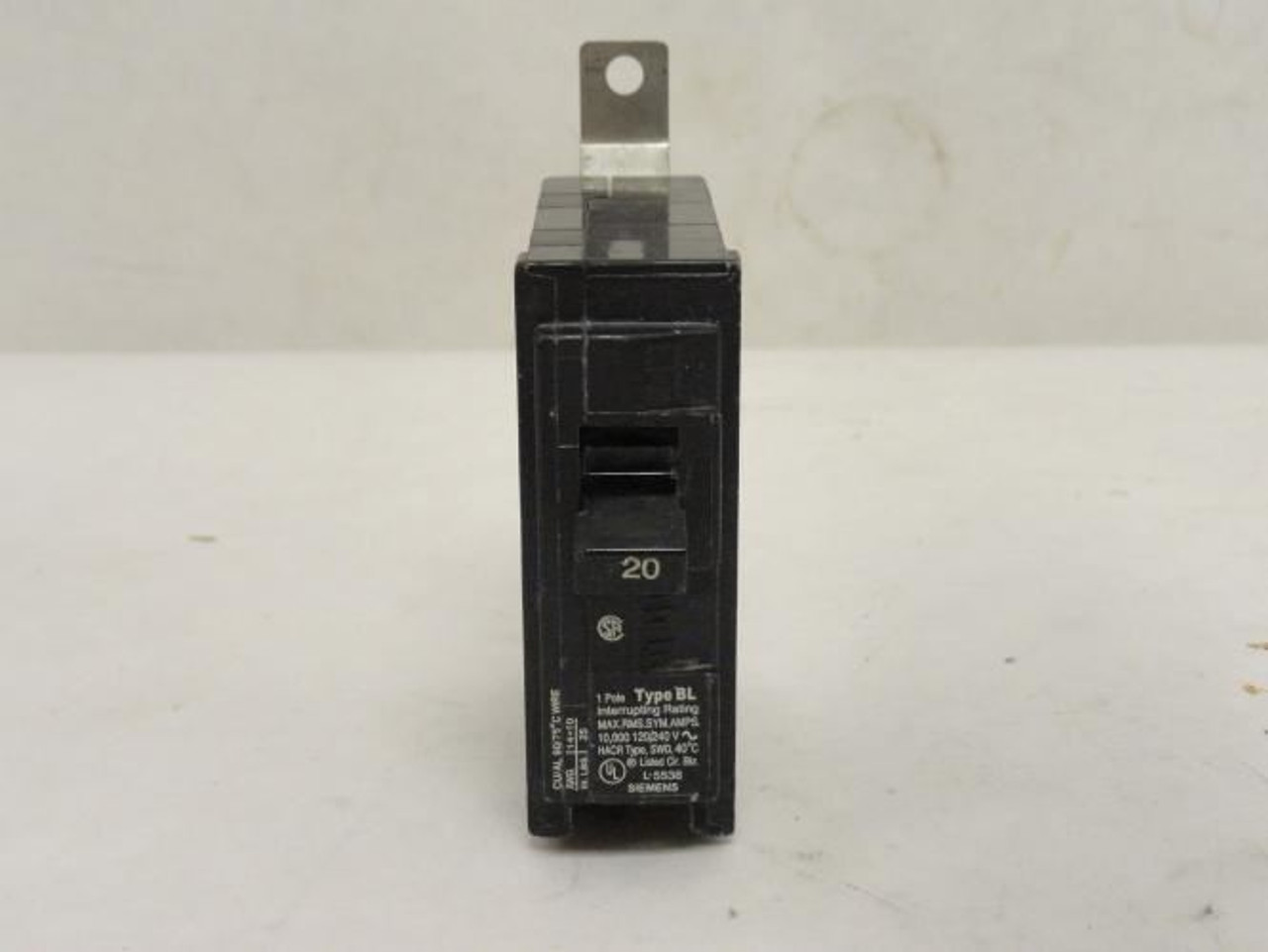 Siemens B120; Circuit Breaker 20A; 1P; 120VAC