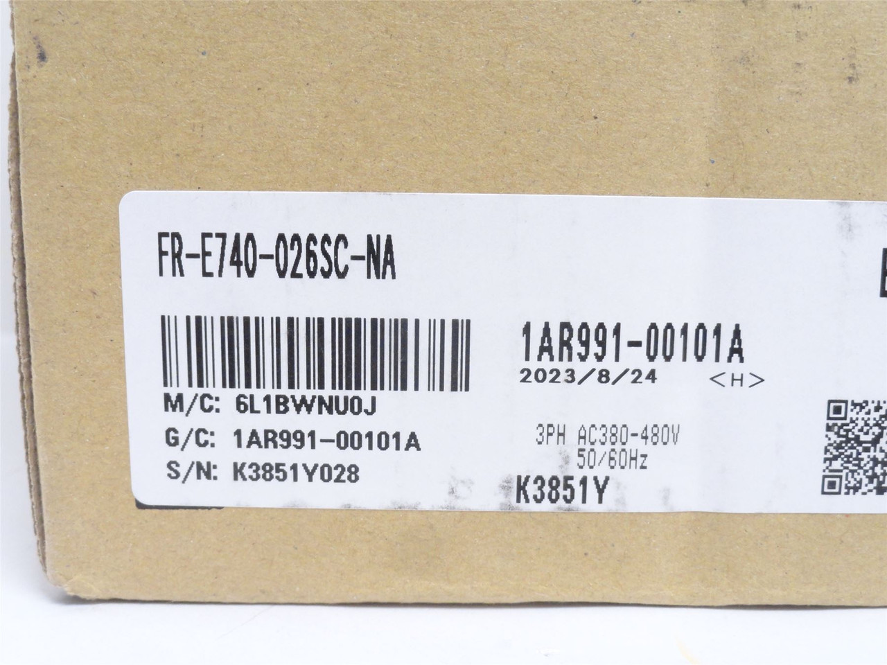 Mitsubishi FR-E740-026SC-NA; AC Drive; 1HP; 380-480VAC In