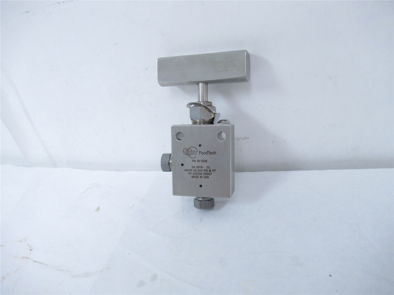 JBT FoodTech 30-0128; Two Way Single Stem Valve 66K PSI