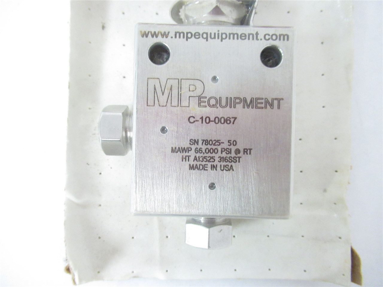 MP EQUIPMENT CO INC C-10-0067; Valve 2 Way Single Stem